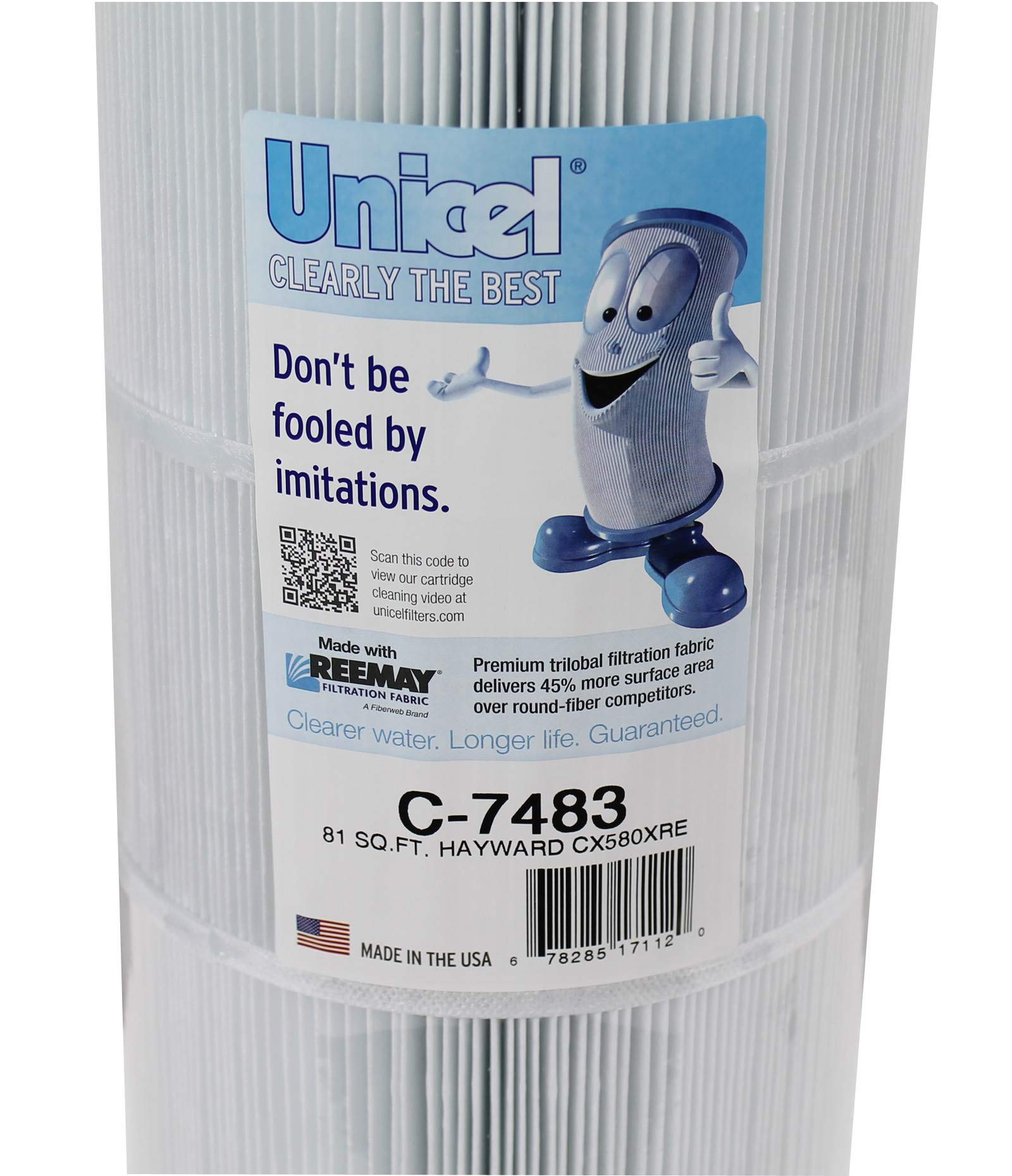 Unicel C-7483 81 Sq Ft Pool Filter Cartridge Replacement - 176 Pleats, Compatible with Hayward Pool Filters (2 Pack) - Perfect for Inground & Above Ground Swimming Pools, Spas, and Hot Tubs