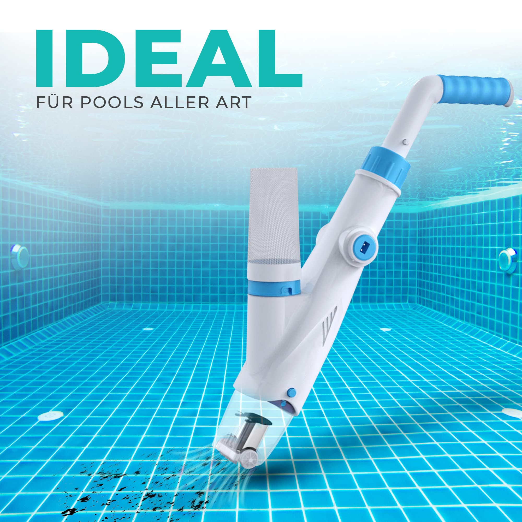 Well2Wellness Pool Electric Vacuum Cleaner AquaJack 121 | Spa & Hot Tub Vacuum | Handheld & Floor Cleaner | Easy to Use | Removes Dirt & Debris in Pools & Whirlpools | Cordless Battery-Powered | Perfect for In-Ground & Above-Ground Pools