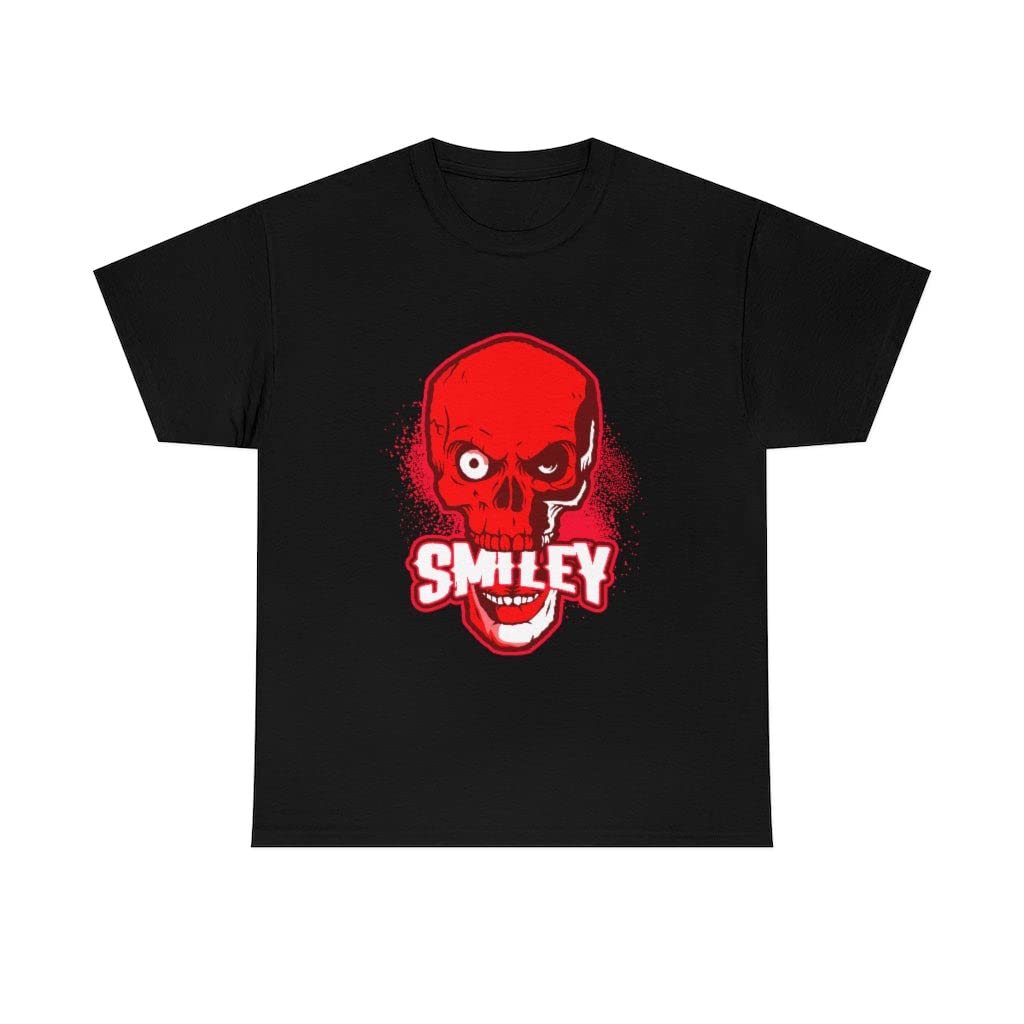 Smiley Skull Graphic T-Shirt for Women - Halloween Skeleton Print Plus Size Top | Cute & Spooky Halloween Outfit for Parties & Costume Events
