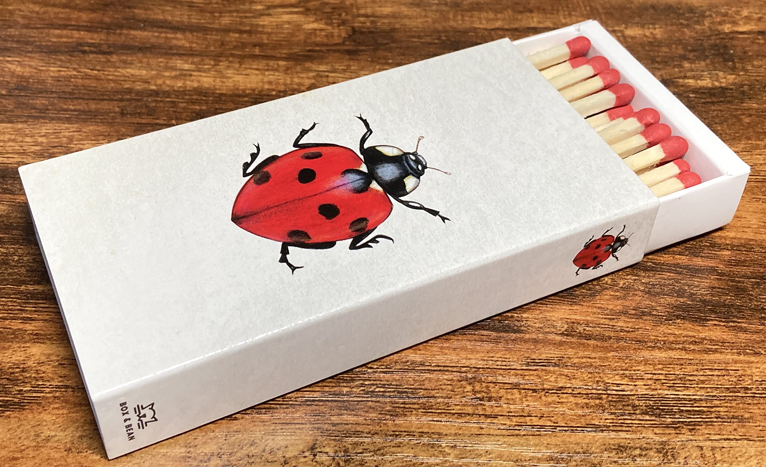 Little Ladybug Decorative Matchboxes with Wooden Matches - Set of 2 for Lighting Candles, Fireplaces, Grills & More | Perfect for Home Decor, Romantic Dinners & Outdoor Camping