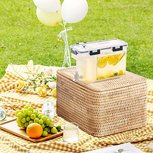 Cold Beverage Dispenser with Faucet - 1 Gallon Plastic Drink Container with Filter & Spigot - Perfect for Lemonade, Iced Tea & Party Drinks - Ideal for Home, Kitchen, Bar & Outdoor Gatherings - Gray
