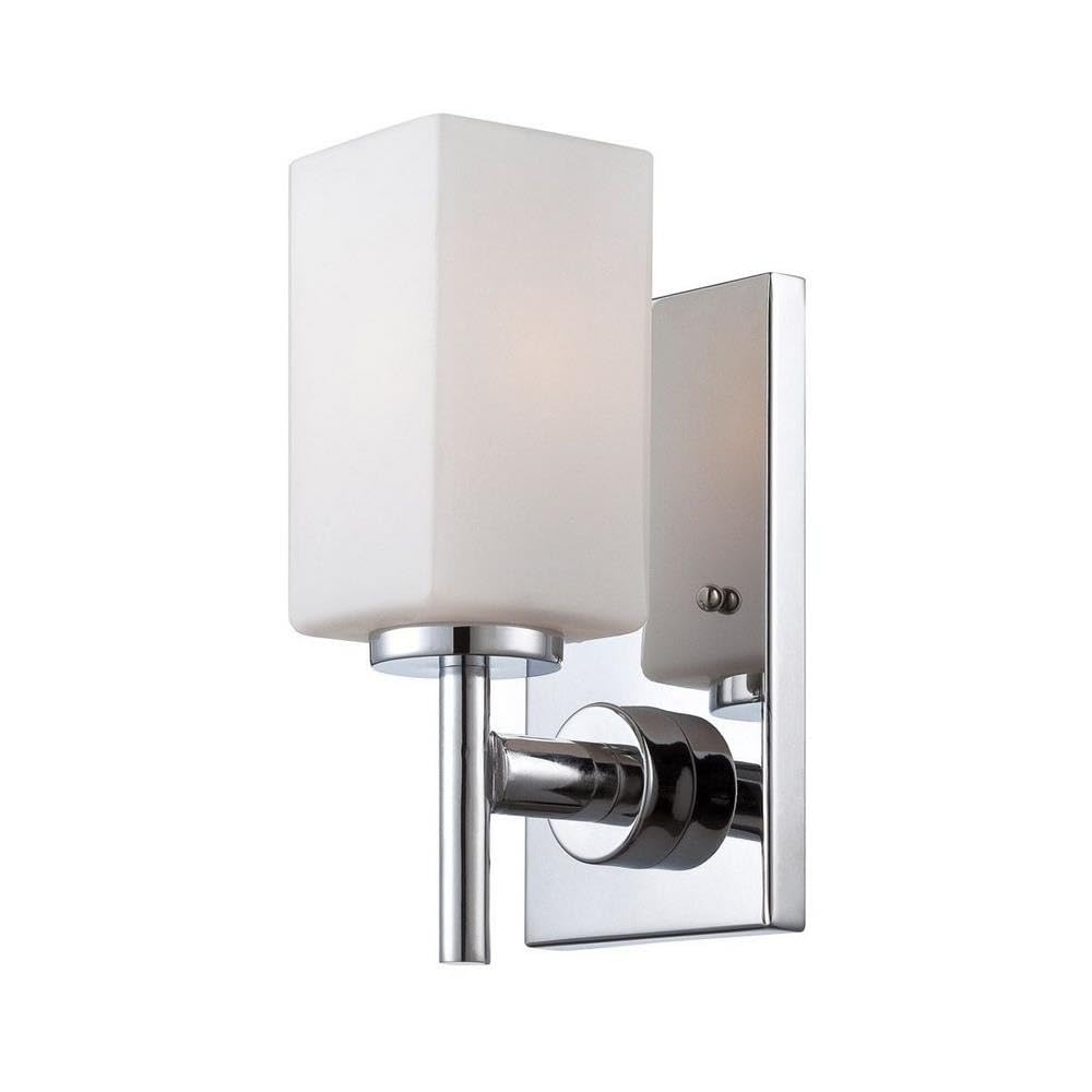 Designers Fountain Dakota 1-Light Wall Sconce in Chrome Finish - Modern Bathroom Vanity Lighting for Bedroom, Hallway & Entryway (Model 6731-CH)