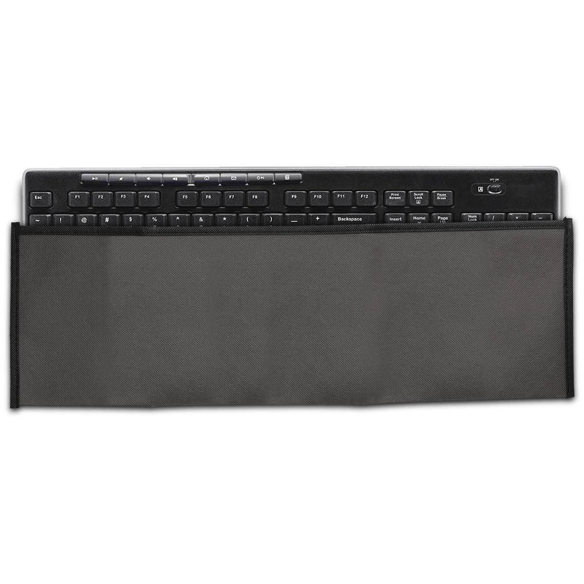 kwmobile Dust Cover for Logitech MK270 Wireless Keyboard - Fabric Computer Keyboard Protector Case (Dark Grey) - Perfect for Home, Office & Travel Use