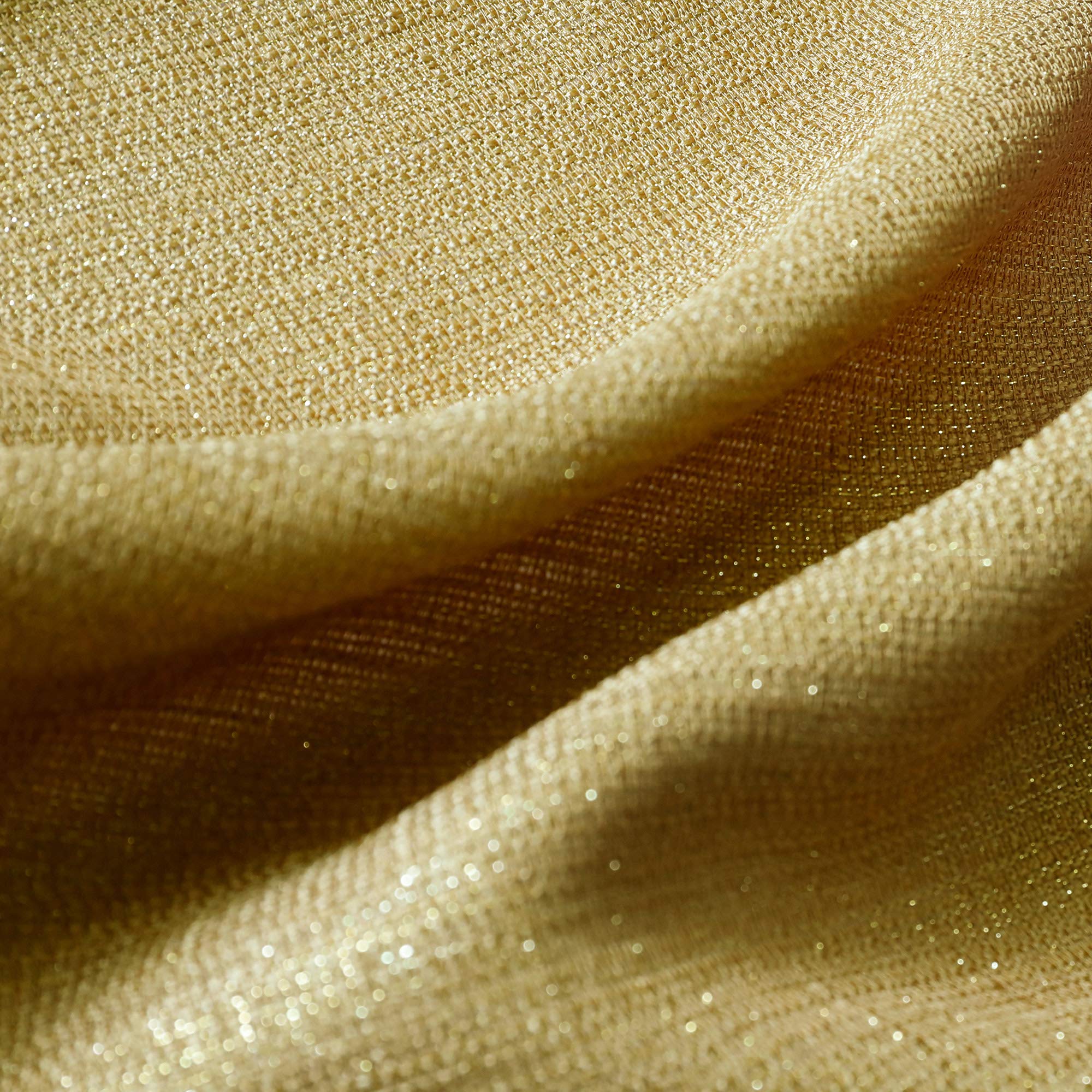 Luxury Gold Glitter Window Curtains Set of 2 - 52x95 Inch Rod Pocket Drapes for Living Room & Bedroom - Sparkle Shimmer Bling Brown Curtain Panels for Home Decor, Wedding Backdrop & Photo Shoot Background
