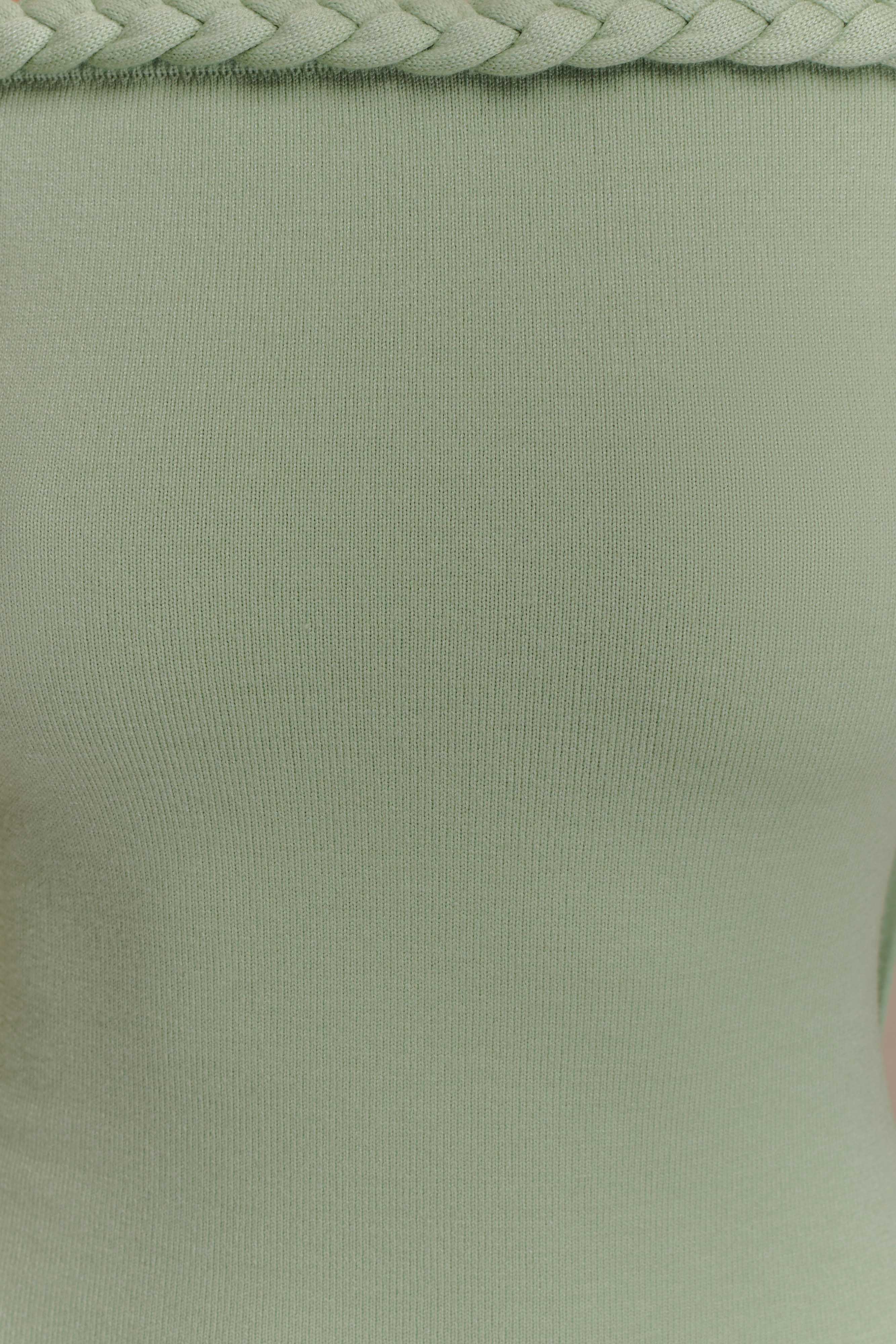 Heidi Strapless Knit Scarf Maxi Dress in Pastel Green - Elegant Summer Beach Wedding & Vacation Outfit