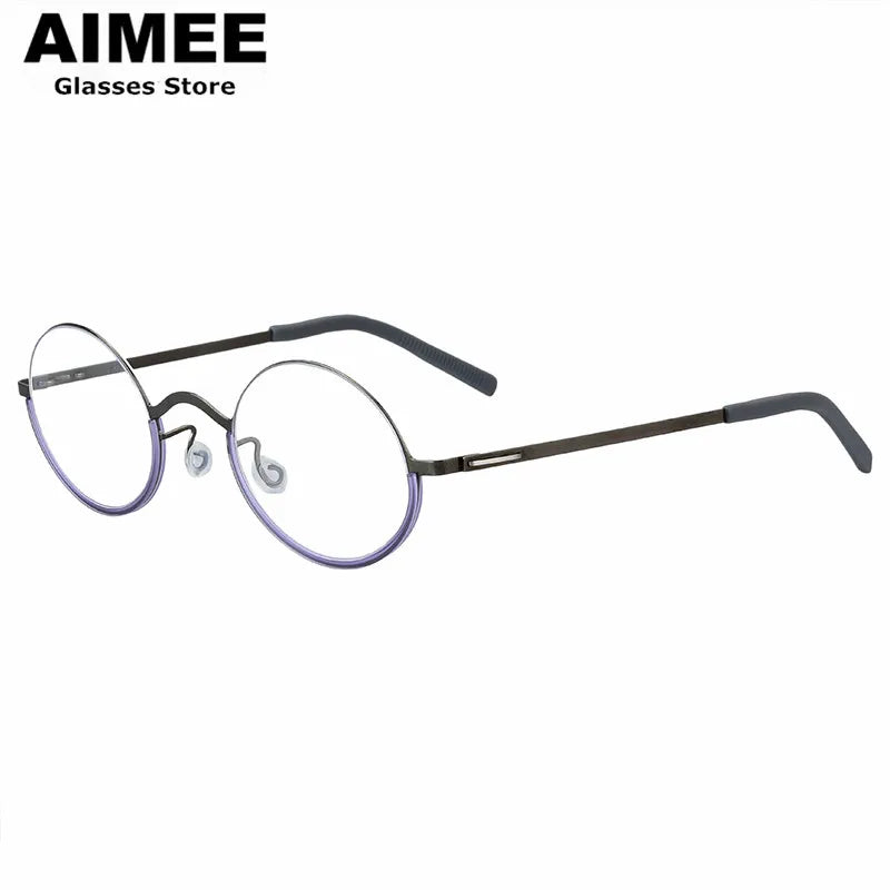 Aimee Women's Full Rim Oval Screwless Titanium Eyeglasses 198801 - Lightweight & Durable Eyewear for Work, Reading & Fashion