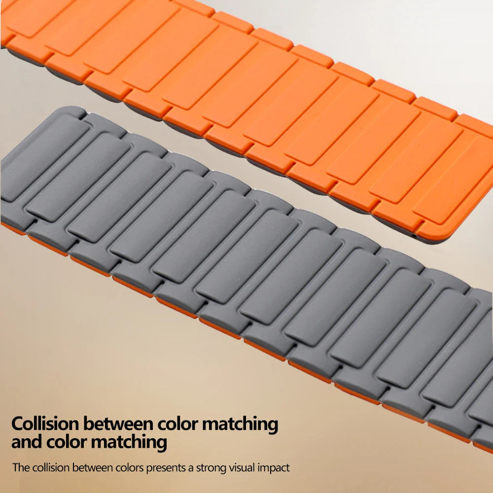 Magnetic Silicone Link Loop - Durable & Flexible Bracelet for Men & Women - Perfect for Workout, Yoga, and Everyday Wear