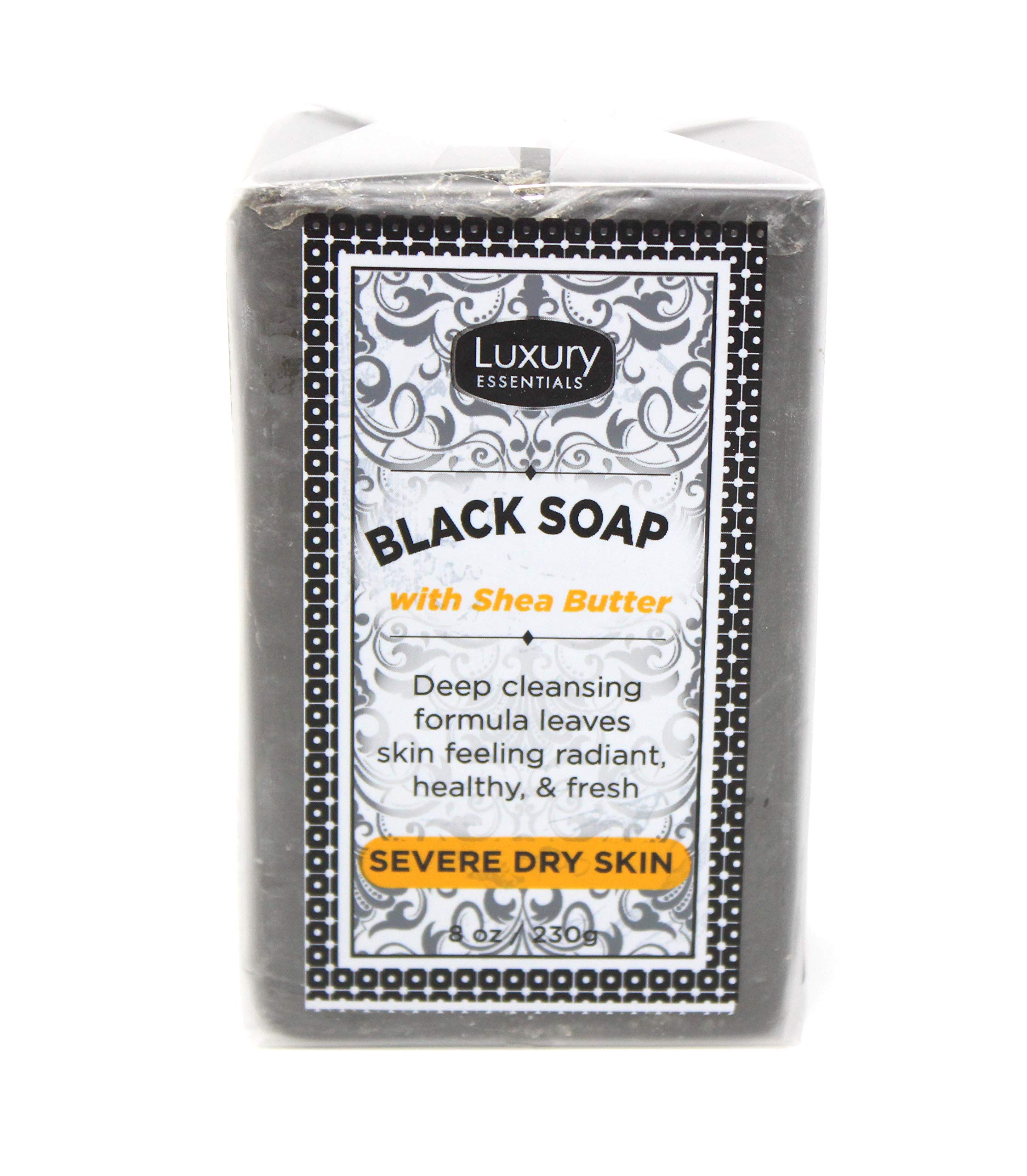 Natural Shea Butter Bar Soap 8 oz (2 Pack) - Moisturizing Black Soap for Dry Skin - Perfect for Shower, Bath & Gift Sets