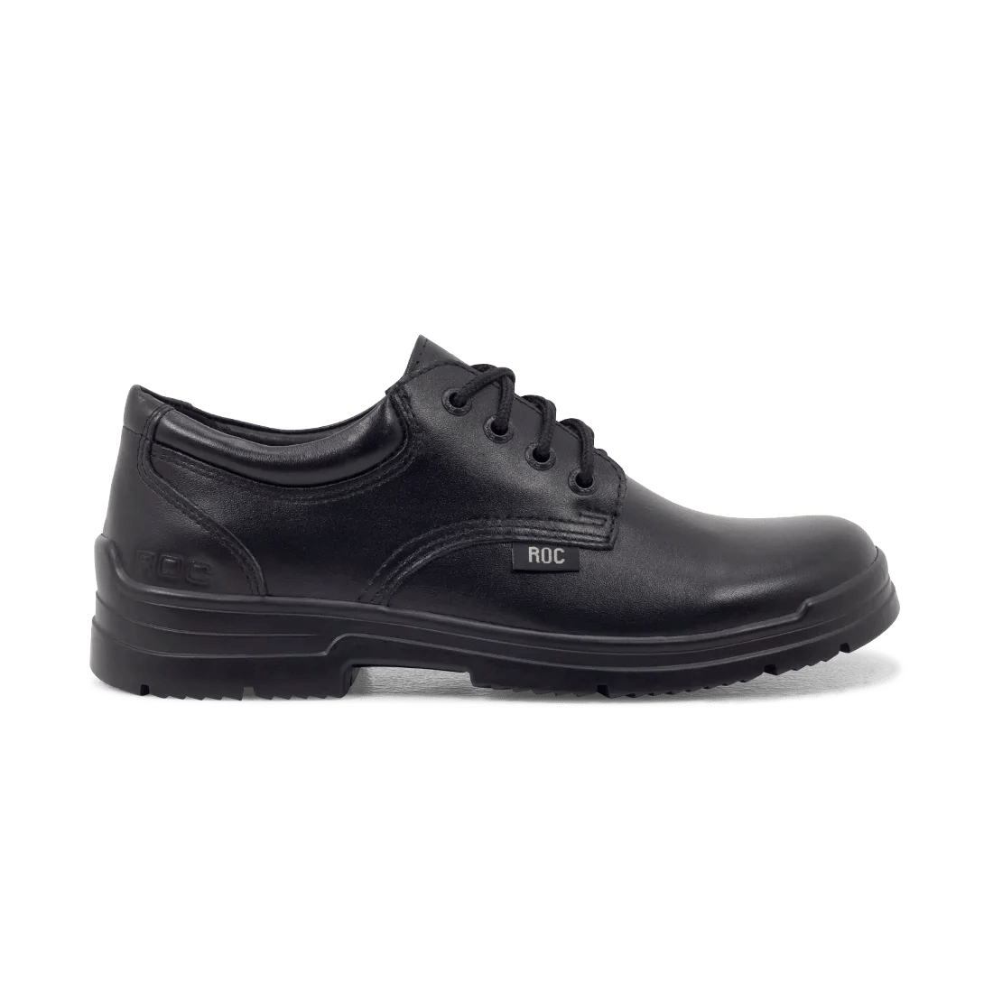 ROC BOOTS Junior Rigour Black Lace Leather School Shoes for Boys & Girls - Comfortable & Durable Dress Shoes for Class, Formal Events & Daily Wear