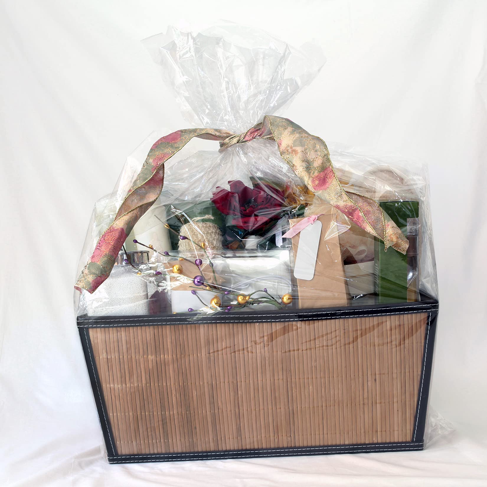 Yotelab Extra Large Cellophane Bags 40x50 Inch - 10Pcs Clear Gift Wrapping Bags for Gift Baskets, Party Favors & Wedding Decorations - Perfect for Gift Packaging, Flower Arrangements & Event Displays