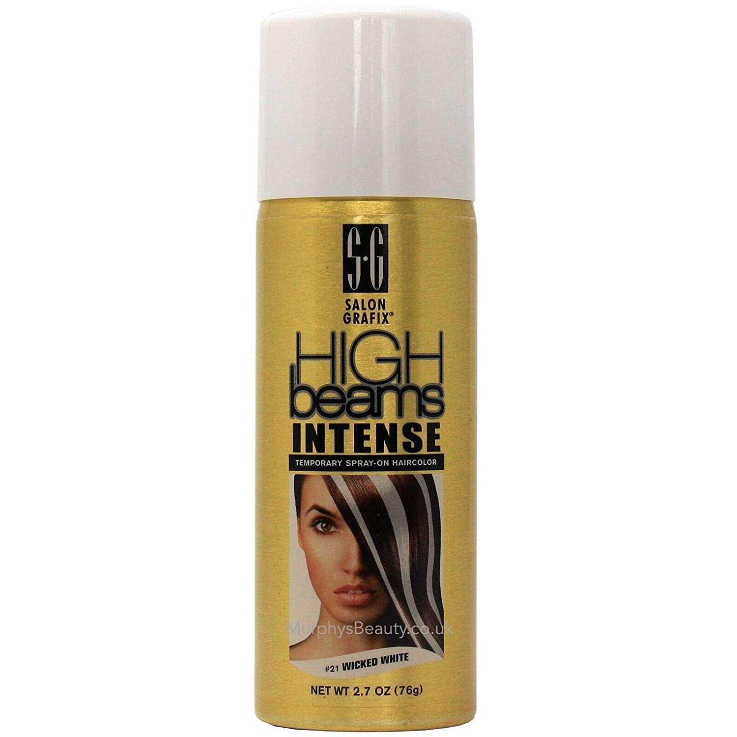 Wicked White High Beams Intense Spray-On Temporary Hair Color - 2.7 Oz for Instant Highlights, Streaking & Frosting - Easy Wash Out | Perfect for Halloween, Cosplay & Bold Hair Transformations