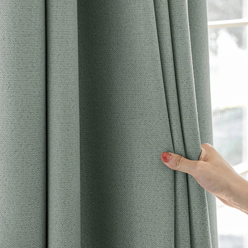 Teresa Fire Retardant Blackout Curtains - Herringbone Pattern Thermal Insulated Drapes for Bedroom & Living Room | Custom Size Window Treatment for Home Safety & Light Blocking