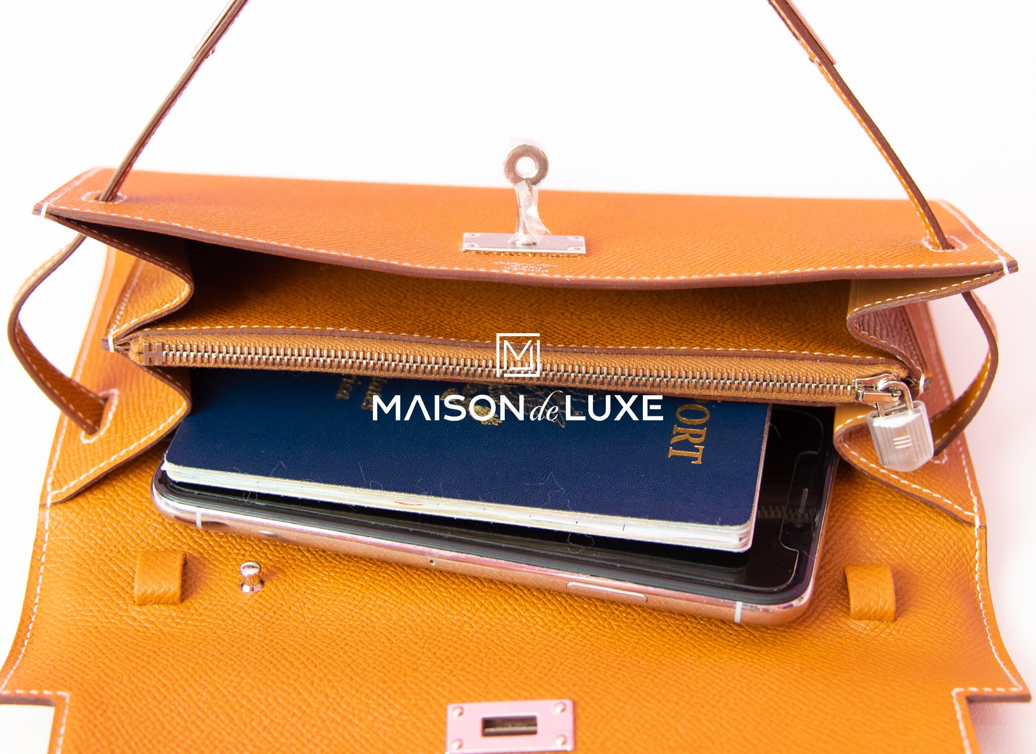 Hermes Kelly To Go Wallet in Gold Epsom Leather with Palladium Hardware - Luxury Crossbody Bag for Women, Perfect for Parties, Travel & Everyday Use