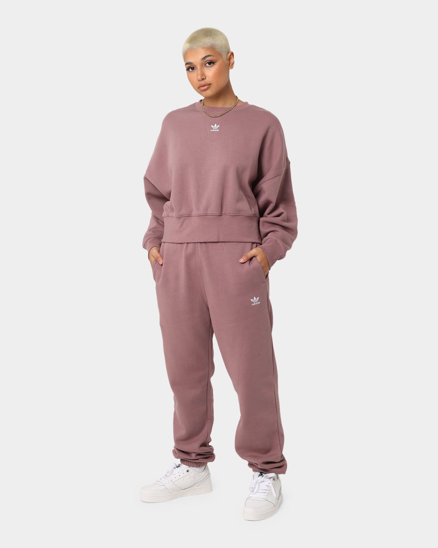 Adidas Women's Adicolor Essentials Fleece Sweatpants - Comfortable Athletic Joggers for Running, Yoga & Lounge Wear (Wonder Oxide)