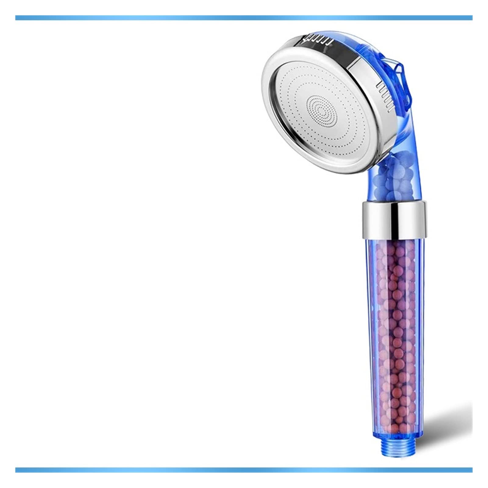 HUACHEN-LS 3-Mode Adjustable High Pressure Shower Head with Anion Filter - Water Saving Bathroom Shower SPA Nozzle (New Blue) for Relaxing Massage & Skin Care