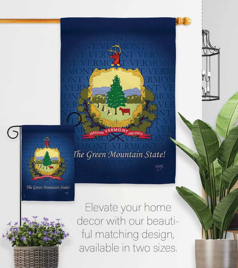 Vermont Americana House Flag Set 28x40
