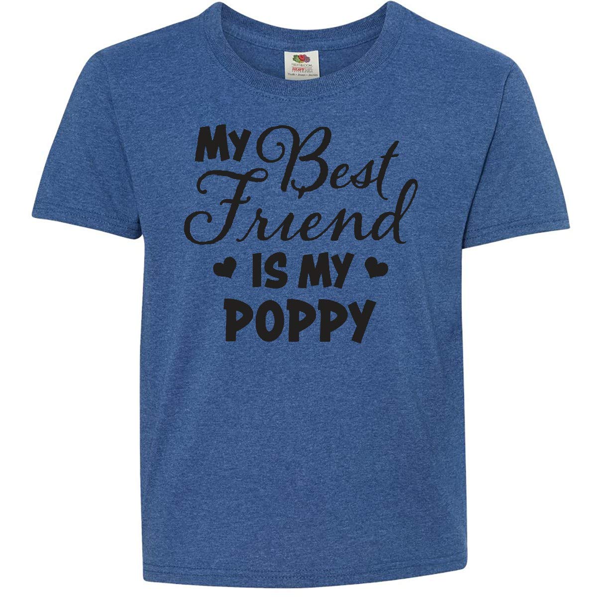 My Best Friend is My Poppy with Hearts Youth T-Shirt - Perfect for Family Outings, School Events, and Casual Wear