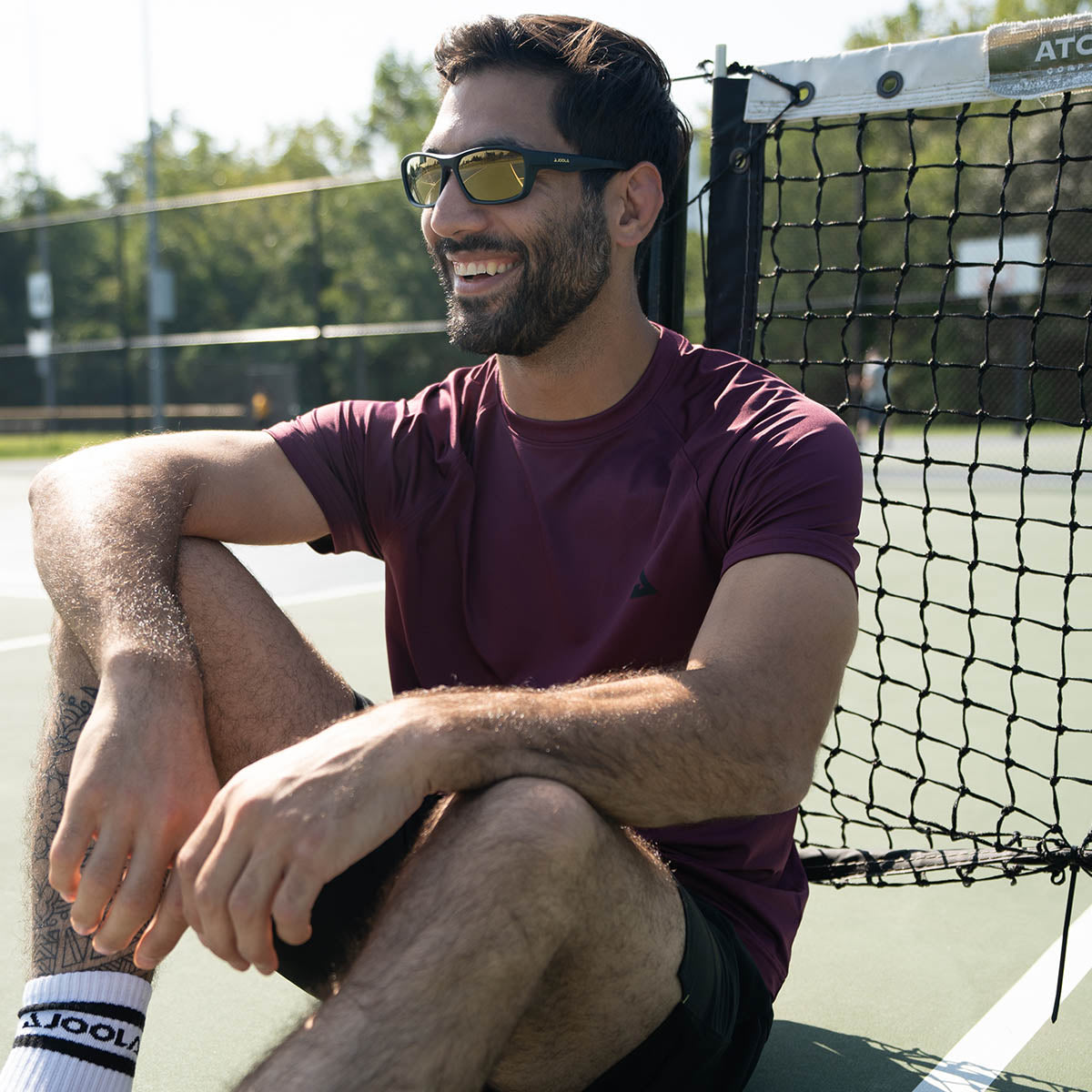 Men's Breathable Quick-Dry Tennis Short Sleeve Shirt - Lightweight & Moisture-Wicking for Sports & Casual Wear
