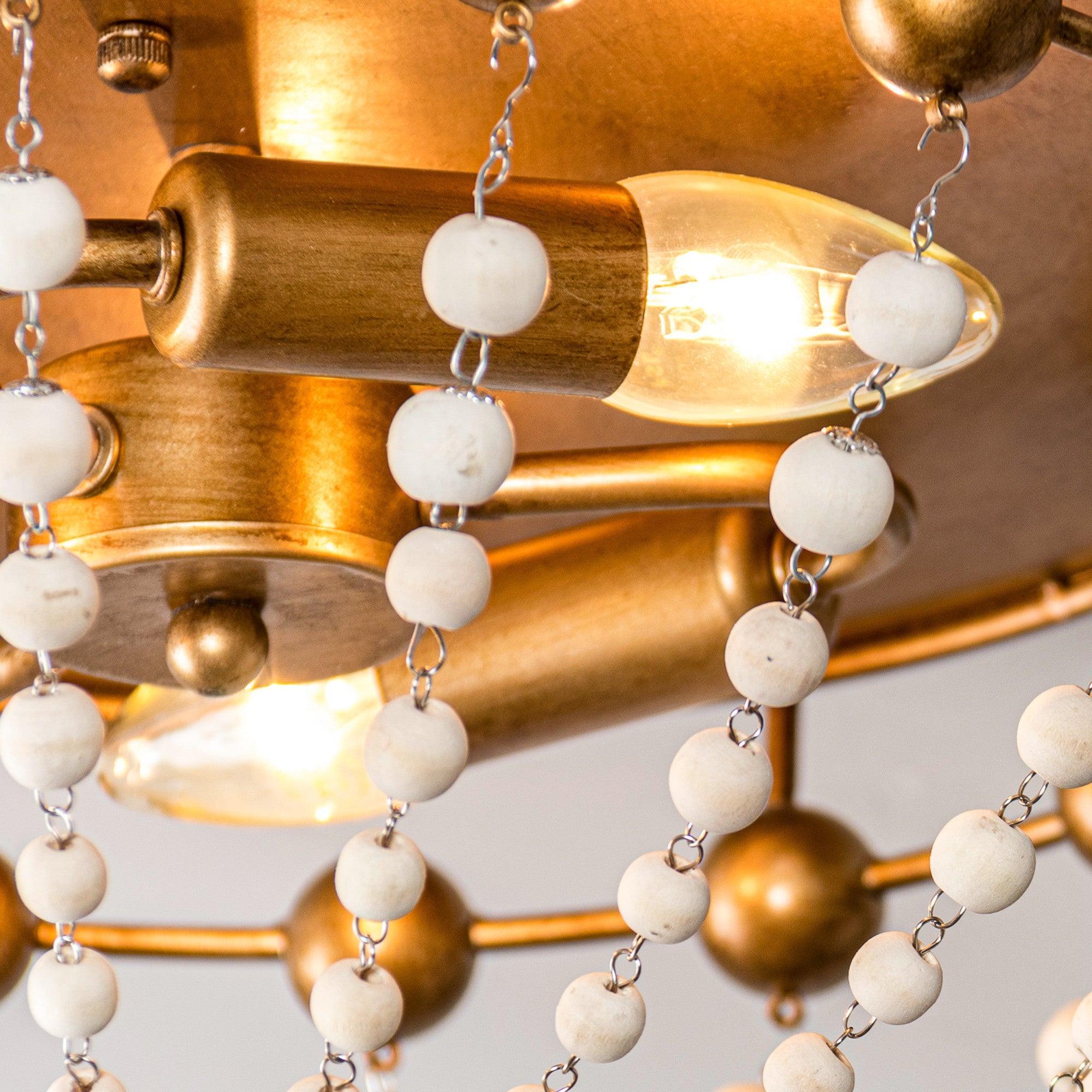 3-Light Golden Bohemian LED Flush Mount Ceiling Light - Modern & Stylish Lighting for Living Room, Bedroom, or Dining Area