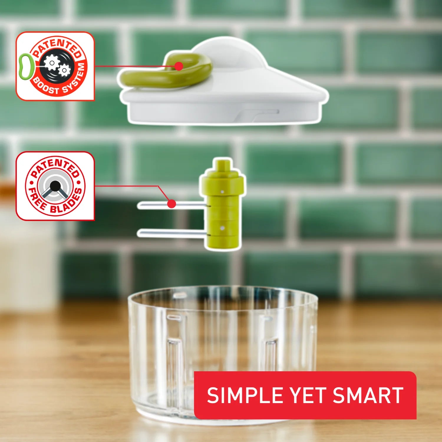 Tefal 5 Second Chopper 500ml - Quick & Easy Food Chopper for Vegetables, Herbs, Nuts - Perfect for Meal Prep, Salads & Cooking (Model K1330404)