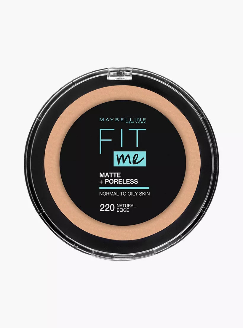 Maybelline New York Fit Me Matte + Poreless Powder - 220 Natural Buff, Oil-Free Face Powder for Flawless Matte Finish | Perfect for Oily Skin & Everyday Makeup Routine