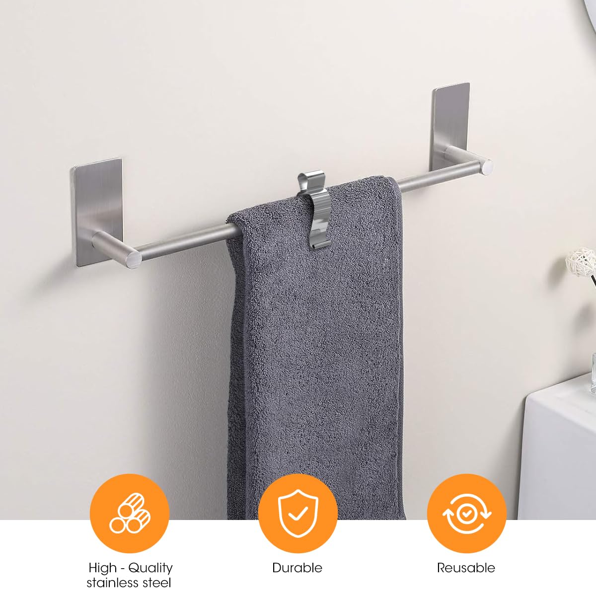 Aieve 4-Pack Stainless Steel Towel Clips - Heavy Duty Kitchen & Bathroom Towel Holders for Racks, Oven Handle, Dishwasher, Stove - Perfect for Organizing Linens & Keeping Towels Secure