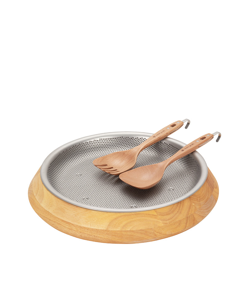 Premium 12-Piece Stainless Steel Serving Set with Wooden Handles - Elegant Tableware for Dinner Parties, Buffets & Entertaining Guests