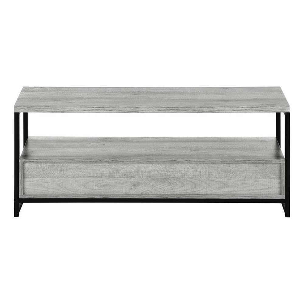 Monarch Specialties 2871 48-Inch TV Stand with Storage Drawers - Modern Grey & Black Media Console for Living Room & Bedroom - 47.25
