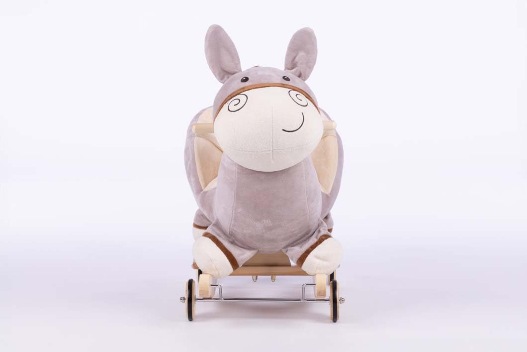 Best Baby Rocking Animal Toy - Soft Stuffed Donkey Rocking Horse for Kids Up to 25kg (1-3 Years), with Swing & Rolling Functions, Realistic Animal Sounds - Perfect for Nursery, Playroom & Toddler Gift