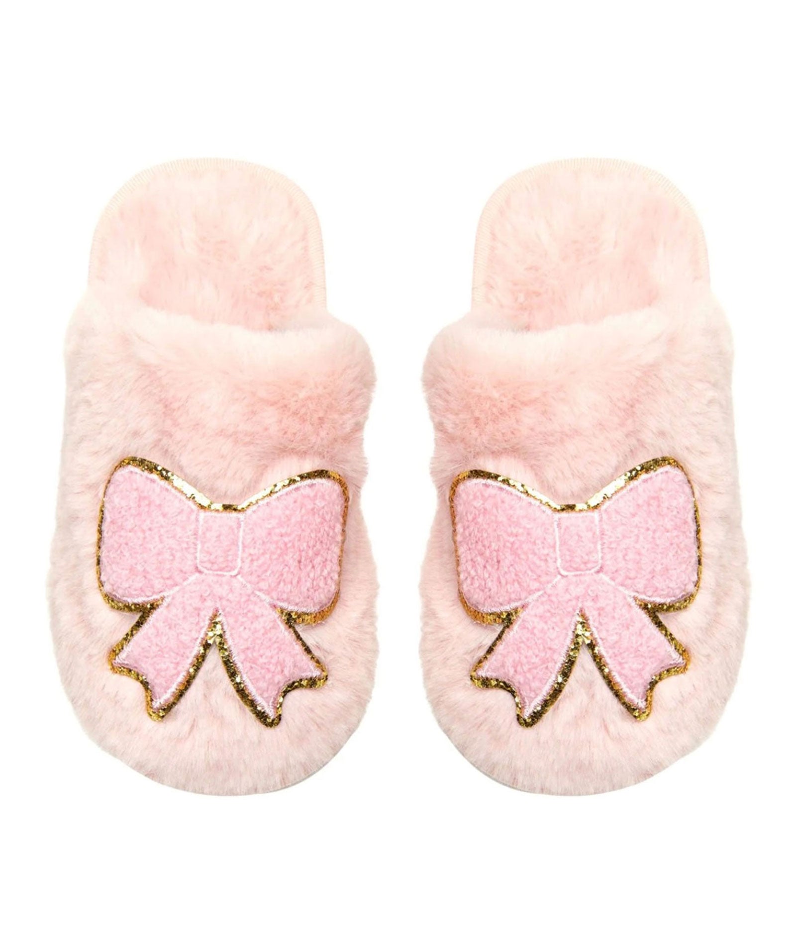 Mini Dreamers Girls Cali Bow Slippers - Soft & Comfortable House Shoes for Toddlers & Kids - Perfect for Indoor Play, Bedtime & Cozy Home Wear