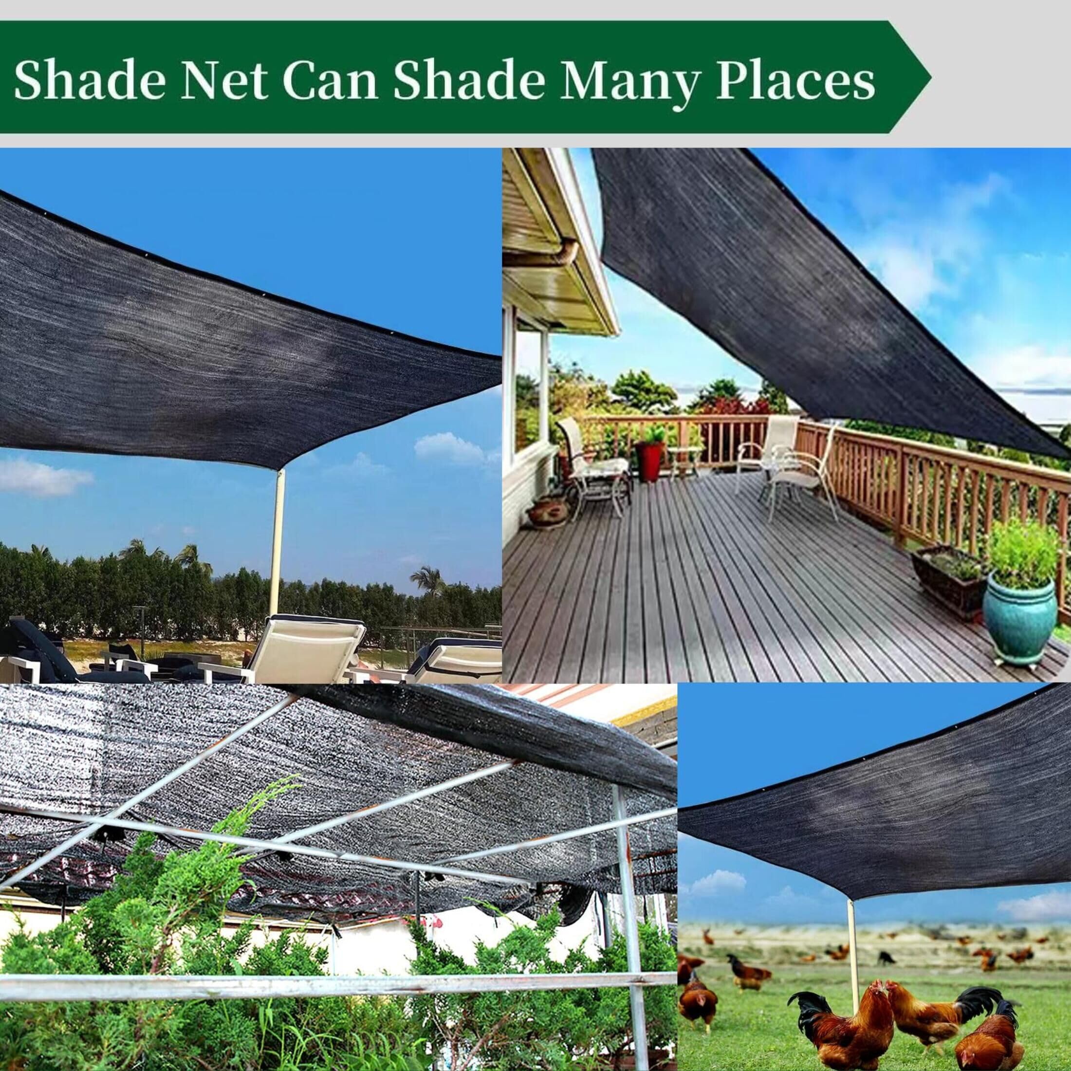 70% UV Resistant Shade Cloth 6x13 FT - Green Sunblock Garden Mesh with Reinforced Grommets & 12 Ball Bungees - Perfect for Plant Cover, Greenhouse, Patio, Chicken Coop, Pool Cover and Outdoor Sun Protection