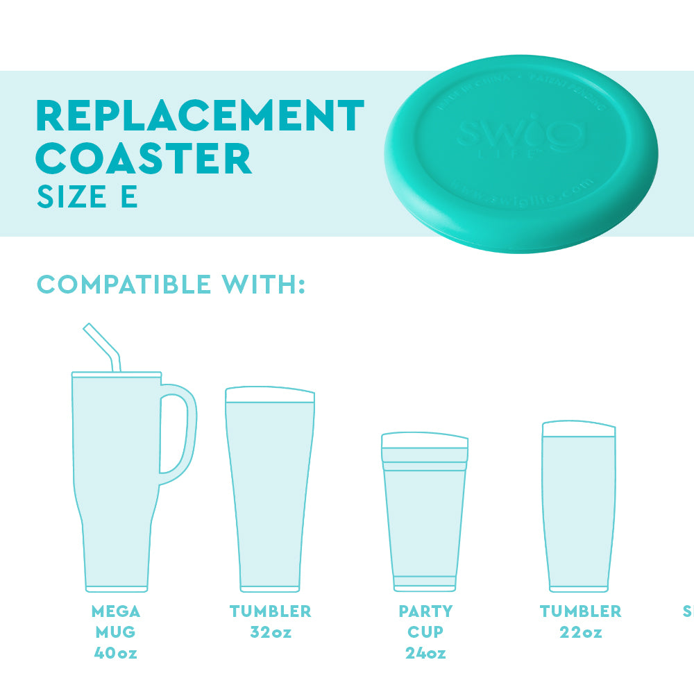 Aqua Replacement Coaster Set - 4 Pack Waterproof Drink Coasters for Home & Office - Non-Slip Absorbent Coasters for Coffee, Tea, and Beverages - Perfect for Dining Tables, Desks, and Countertops