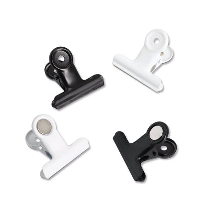 4pcs Metal Magnet Clips Set - Black & White for Fridge, Office, Kitchen & Home Organization