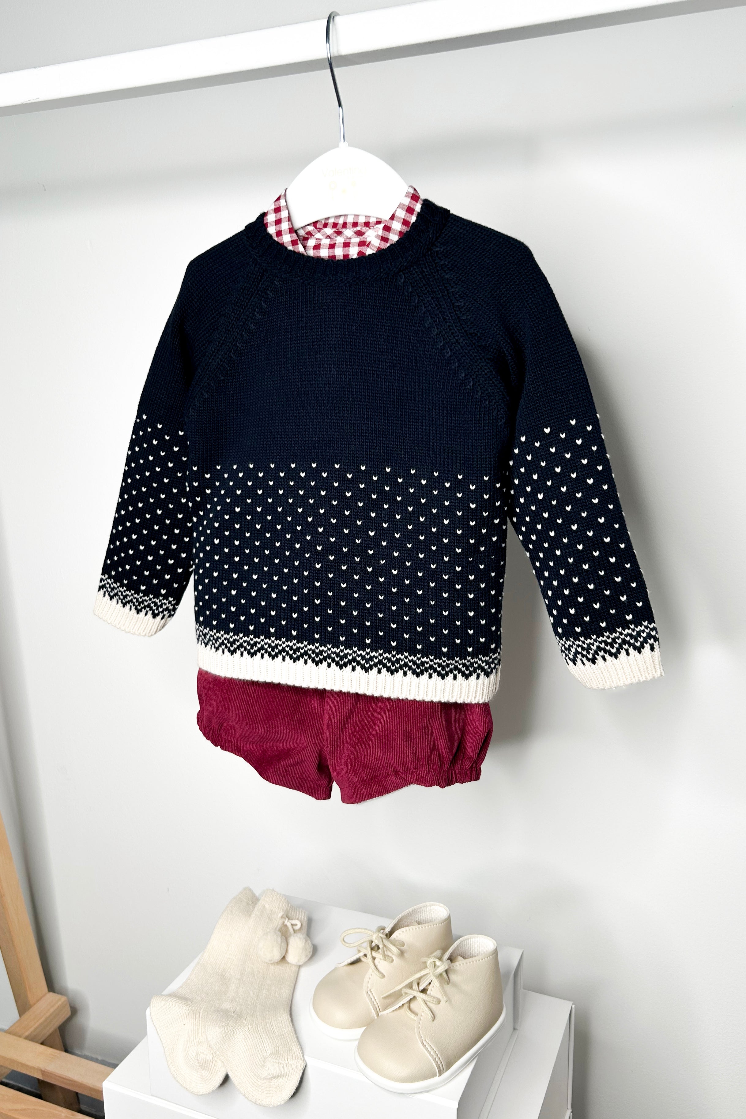 Vincent Navy Knit Jumper, Shirt & Shorts Set - Stylish Casual Outfit for Men | Perfect for Everyday Wear, Weekend Outings and Relaxing at Home