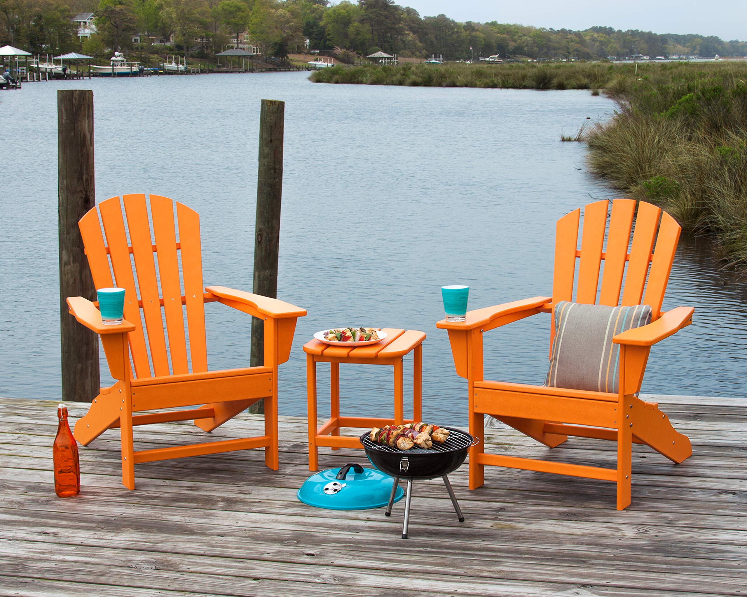 POLYWOOD® Classic Adirondack Chair in Navy Blue - Durable Outdoor Furniture for Patio, Garden, and Poolside Relaxation