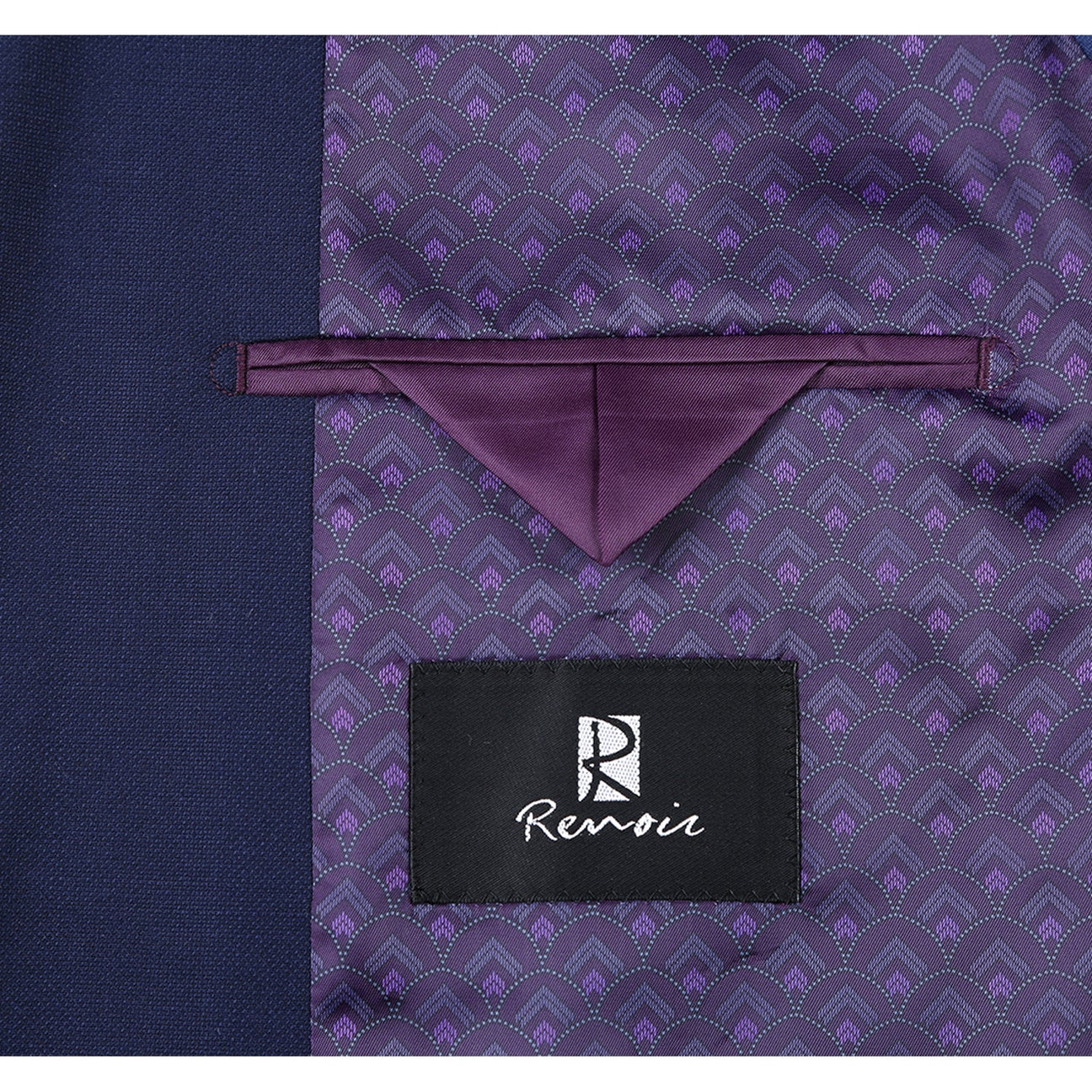 Alessandro Vitello by Renoir Dark Navy Classic Fit Notch Lapel Solid Blazer 561 6 | Men's Formal Business Suit Jacket | Perfect for Office, Weddings & Special Occasions