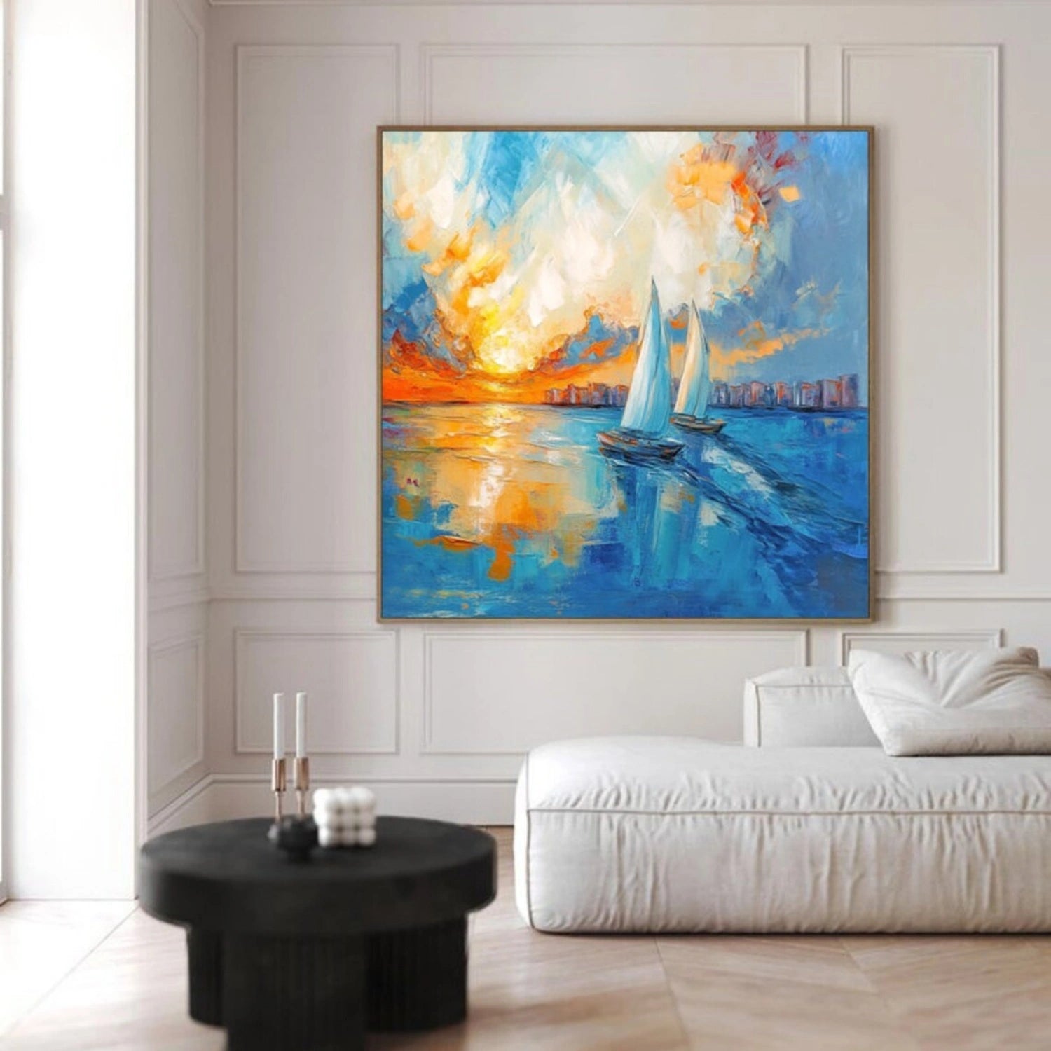 Ocean and Sky Painting #OS 225 - Stunning Seascape Wall Art for Home & Office Decor - Perfect for Living Room, Bedroom or Beach House