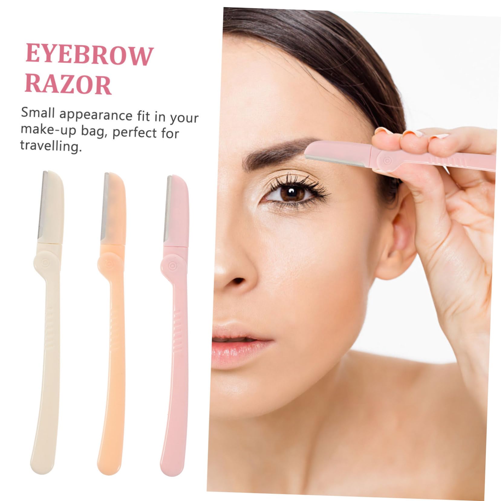 FOMIYES 3-Piece Portable Eyebrow Trimmer Kit - Painless Mini Eyebrow Razor, Shaper & Facial Hair Remover for Women & Men | Travel-Friendly Grooming Tool for Precise Eyebrow Shaping & Maintenance | Perfect for Home, Travel, Salon & Daily Beauty Routine | Use for Eyebrow Grooming, Facial Hair Trimming, Quick Touch-Ups & On-the-Go Beauty Care