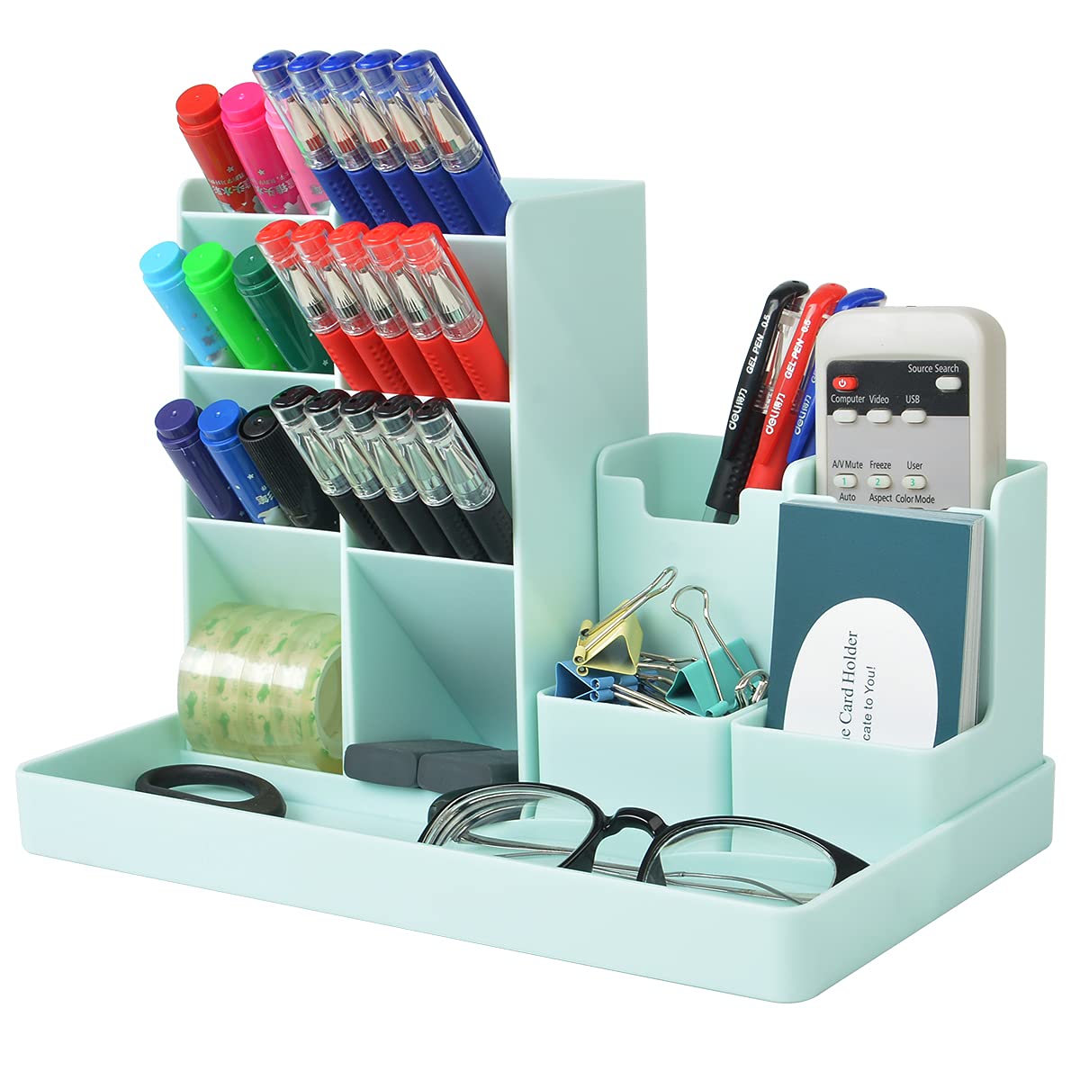 Eco-Friendly Green Desk Pen Organizer - Small Office & School Stationery Holder for Pens, Pencils, Markers & Art Supplies - Perfect for Kids' Study Desk, Home Office & Classroom Organization