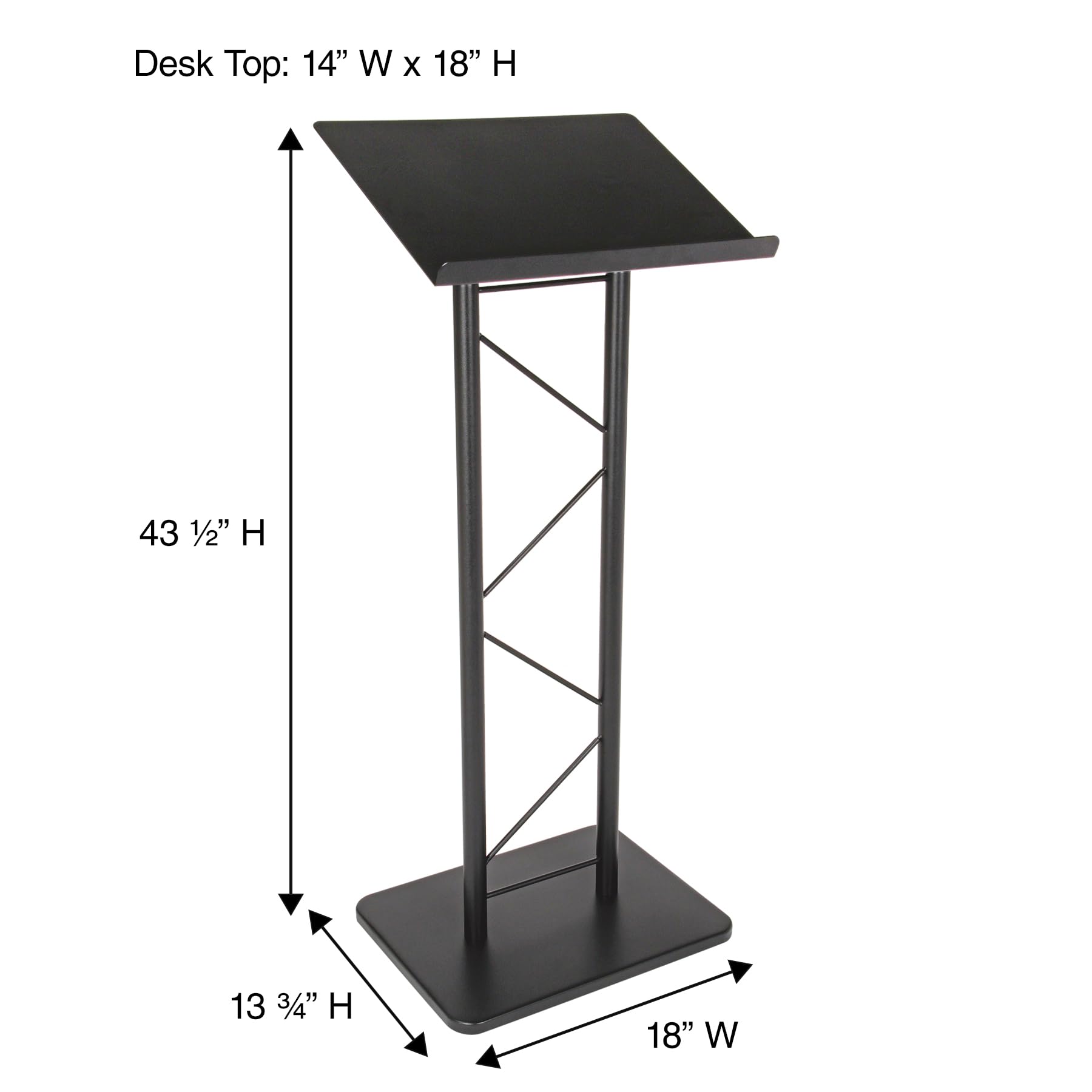 Kingdom KML7B Large Portable Lectern Stand - Adjustable Church Pulpit & Conference Podium for Speakers, Speeches, Weddings & Events - Durable Metal Truss Lectern with Black Powder Coat Finish - Perfect for Churches, Schools, Business Presentations & Outdoor Ceremonies