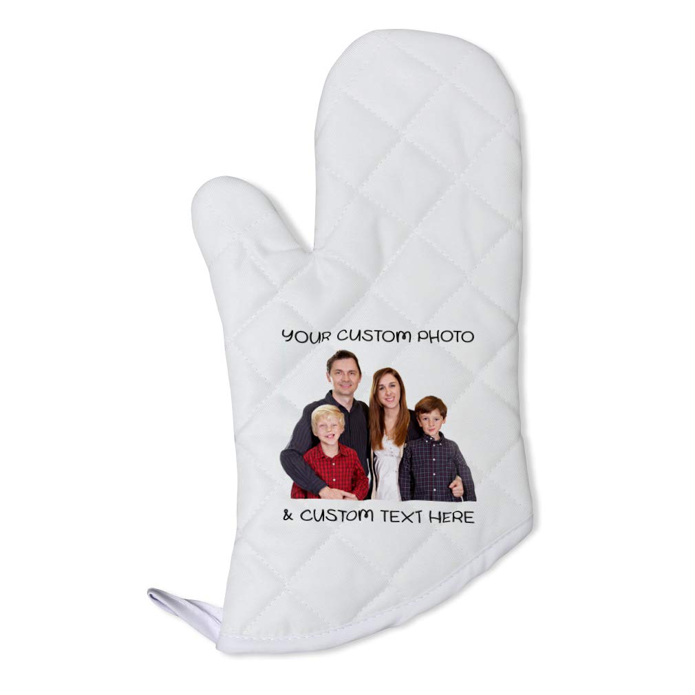 Custom Personalized Oven Mitt with Text & Picture - Heat Resistant BBQ Grill Glove for Kitchen Baking & Cooking | Ideal for Grilling, Baking, and Home Kitchen Use
