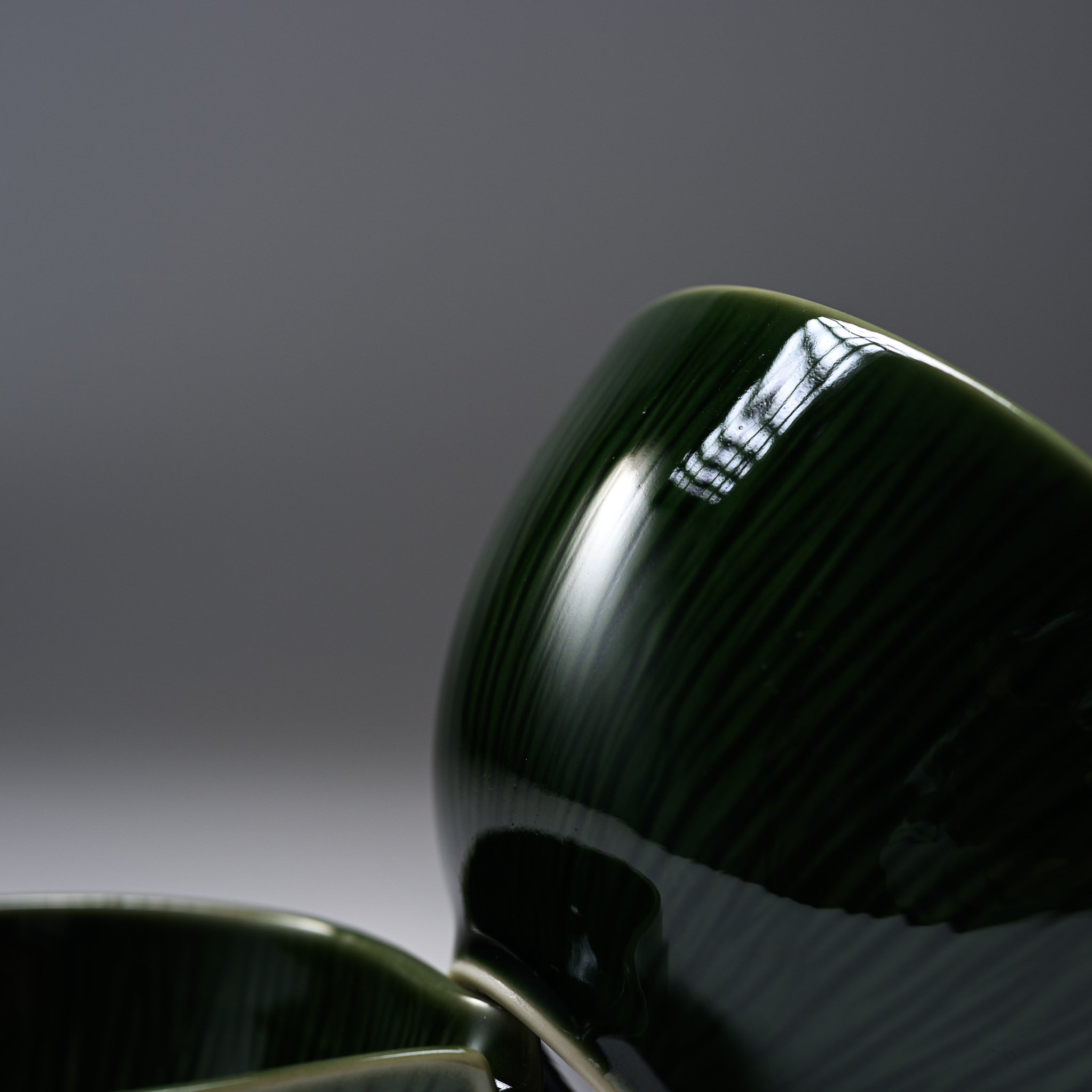 MIYAMA Dark Green Spout Sauce Bowl - 2 Sizes (Small & Large) | Premium Mino Ware Ceramic | Perfect for Salad Dressing, Dipping Sauces & Kitchen Organization