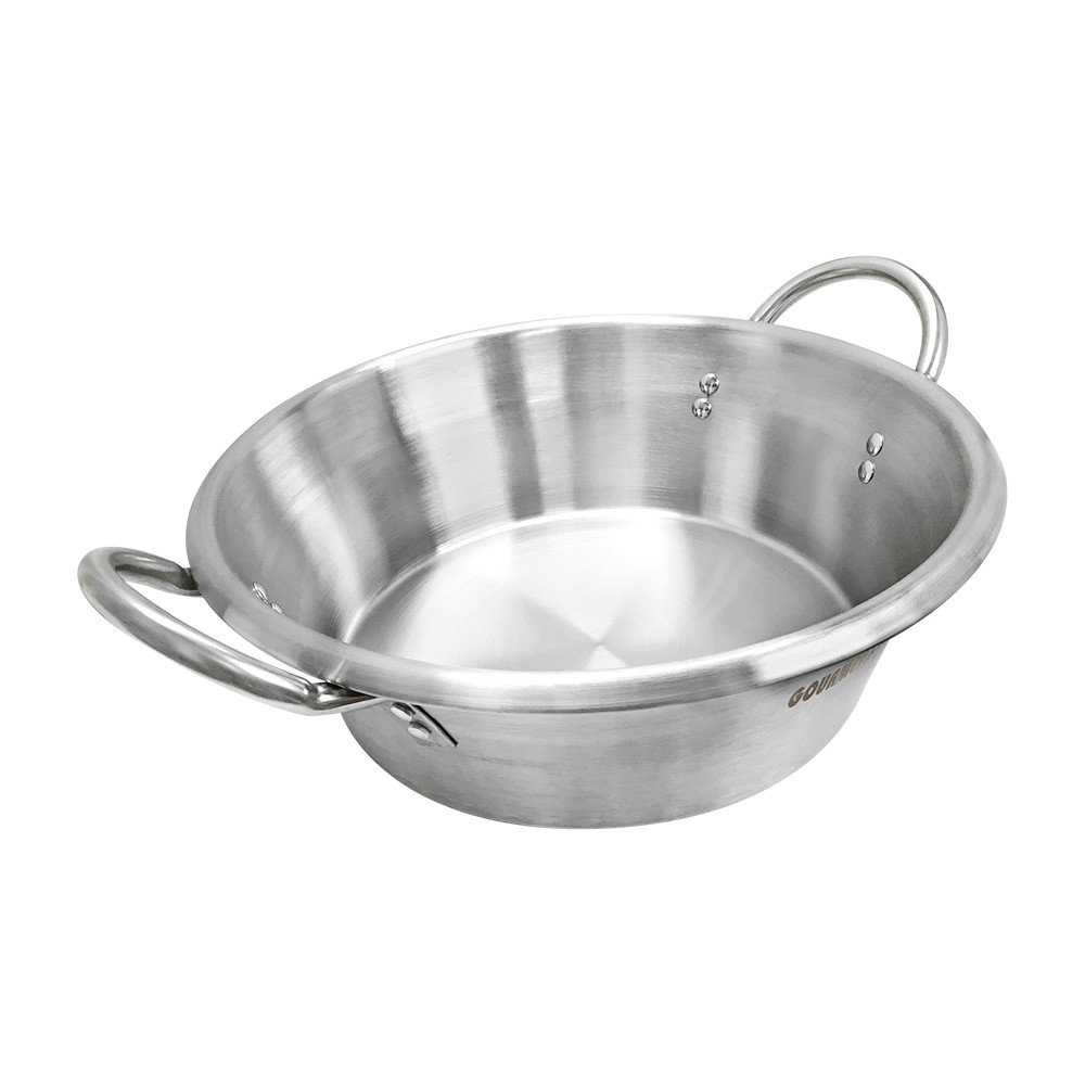 Prolinemax 16-Inch Wide x 5.5-Inch Deep Stainless Steel Carnitas Cazo Pot - Professional Wok Pan for Gas Stove Cooking - Perfect for Carnitas, Stir-Fry, Deep Frying & Outdoor Camping