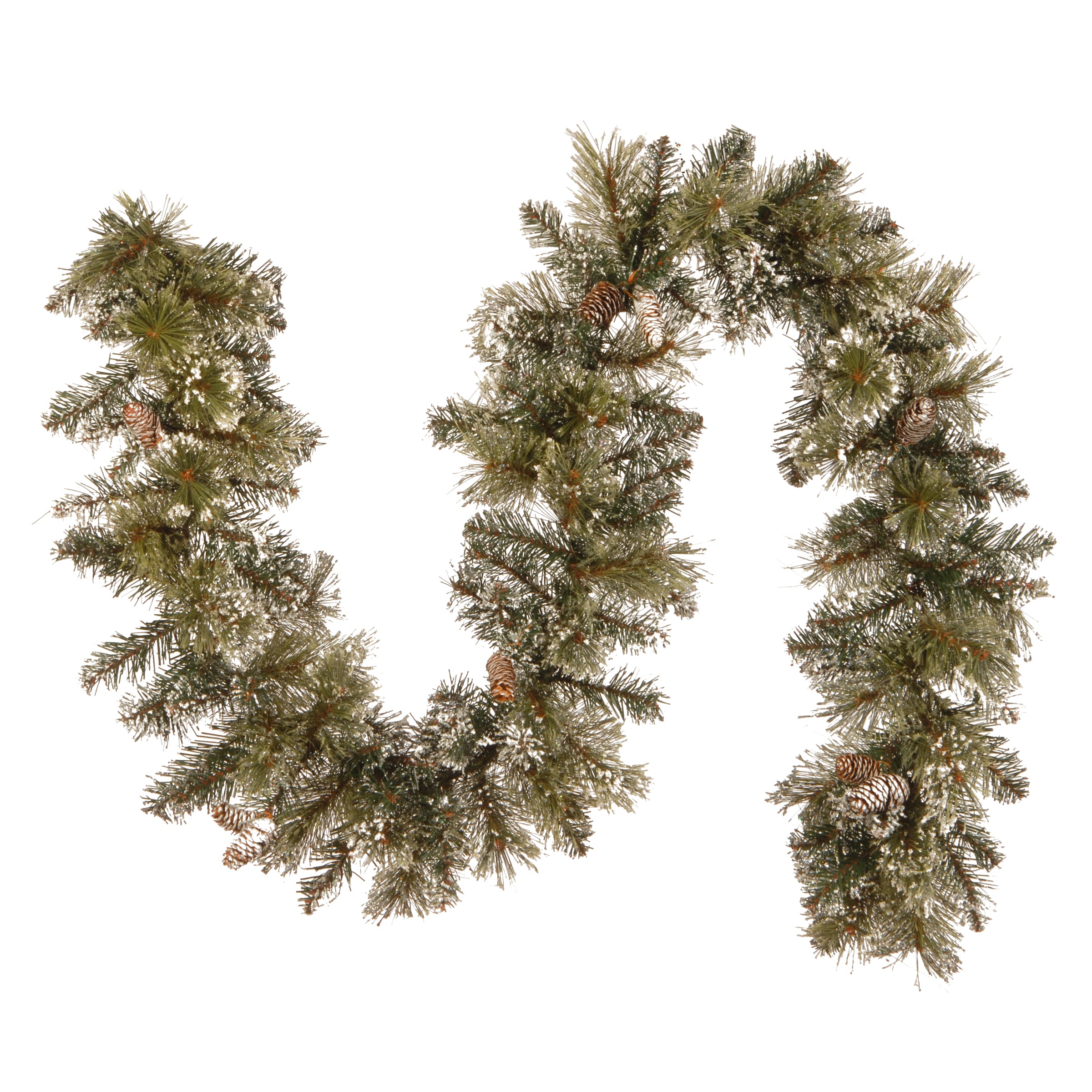 6 ft. Glittery Bristle Pine Garland - Christmas Tree Decor, Holiday Party Decoration, Festive Home & Office Decor for Xmas, Winter, and New Year Celebrations