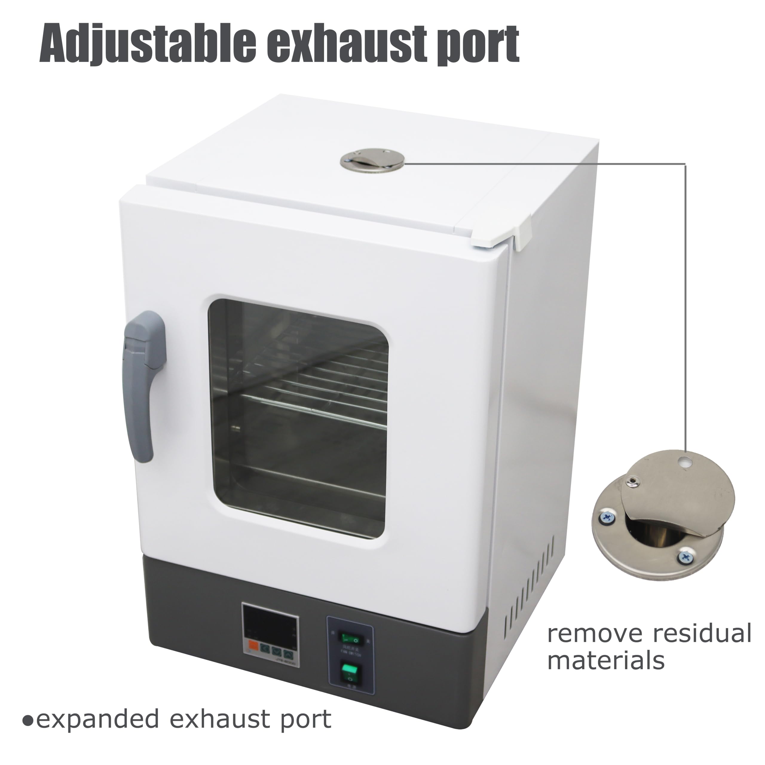 TECHTONGDA Digital Forced Air Convection Drying Oven - 9.84x10.23x10.63 Inch Chamber, Industrial Heat Treat & Lab Temperature Control with Independent Fan - Perfect for Baking, Curing, Sterilizing & Material Testing