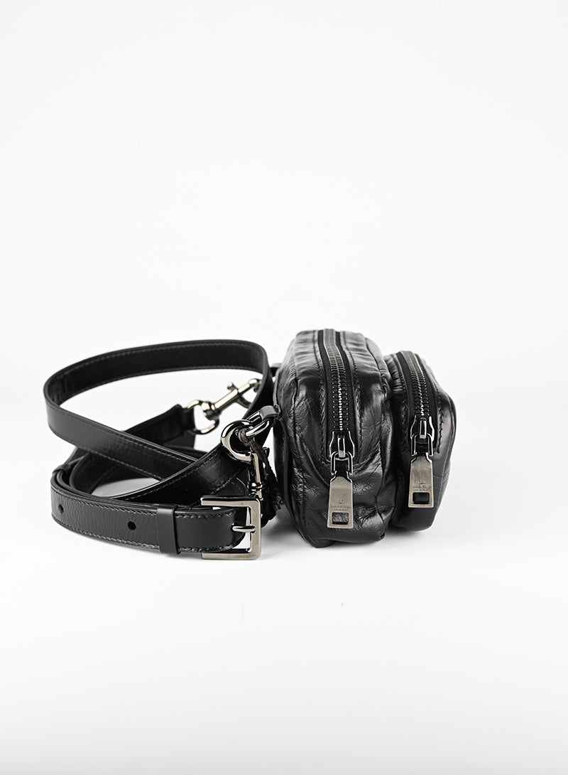 Valentino Black VLTN Crossbody Bag for Women | Luxury Leather Shoulder Purse | Perfect for Parties, Dates & Evening Events