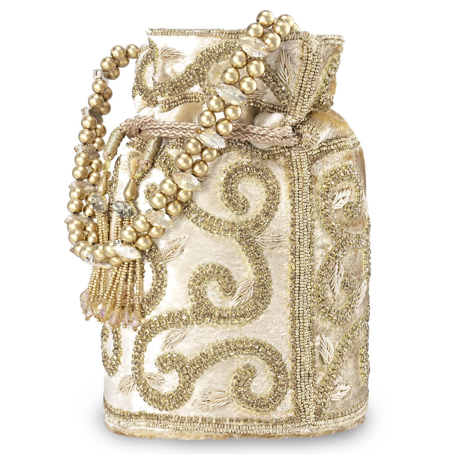 Aheli Indian Potli Bags for Women - Handmade Ethnic Clutch Purse with Drawstring - Perfect for Weddings, Parties & Evening Events (Bridal Gift Idea)