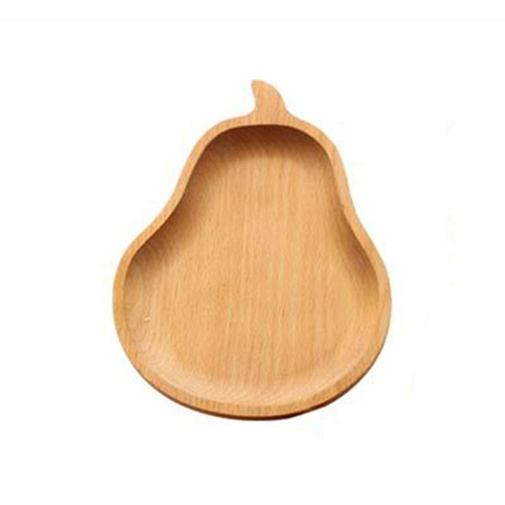 UPKOCH Pear Pattern Wooden Plate - Japanese Style Beach Cartoon Dish for Desserts, Snacks & Jewelry - Perfect for Picnics, Parties & Home Decor