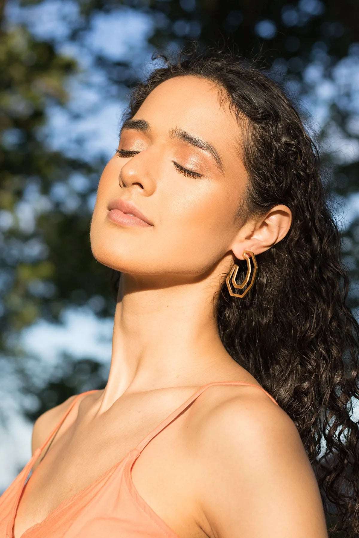 Angled Geometric Earrings for Women - Trendy Gold Hoop Earrings for Everyday Wear | Perfect for Office, Party & Casual Outfits