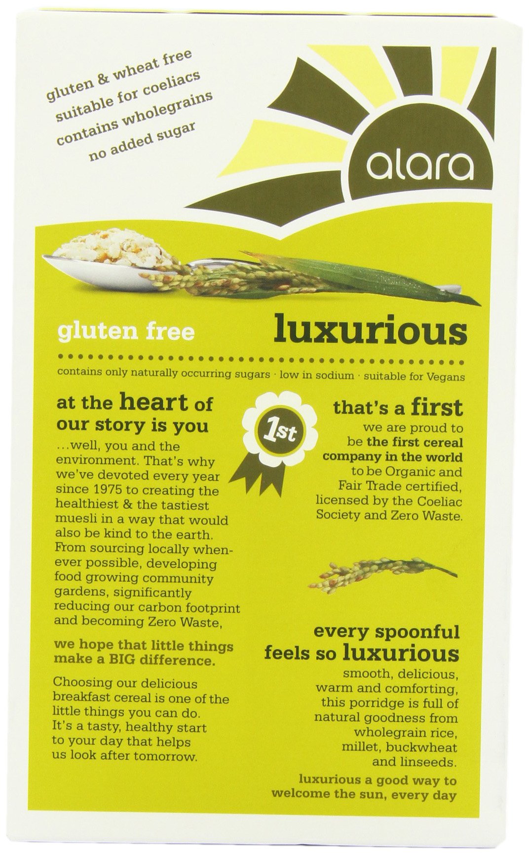 Alara Luxury Gluten Free Porridge 500g - Organic Oatmeal Breakfast Cereal for Healthy Diet - Perfect for Busy Mornings & Weight Management